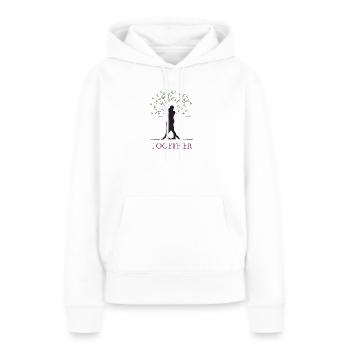Ensemble noir - Sweat à capuche Premium bio Femme - blanc - Devant - Julia (174cm)