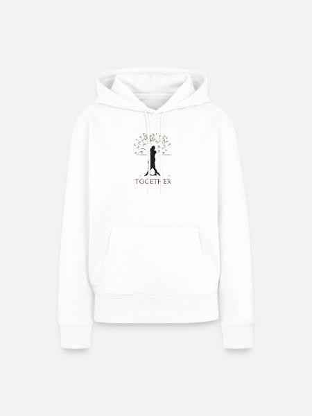 Zusammen schwarz - Frauen Premium Bio Hoodie - Weiß