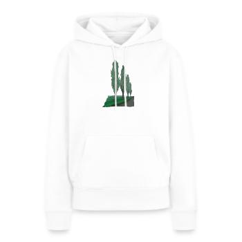 Avenue Poplar | Peuplier - Sweat à capuche Premium bio Femme - blanc - Devant - Julia (174cm)