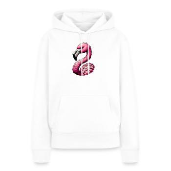 Flamant - Sweat à capuche Premium bio Femme - blanc - Devant - Julia (174cm)