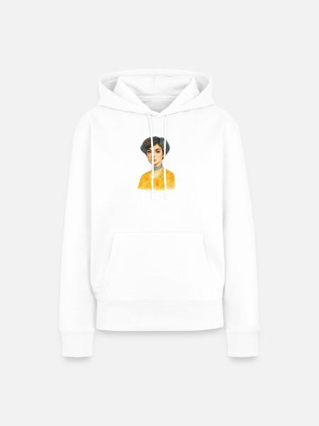 Goldene Eleganz - Frauen Premium Bio Hoodie - Weiß