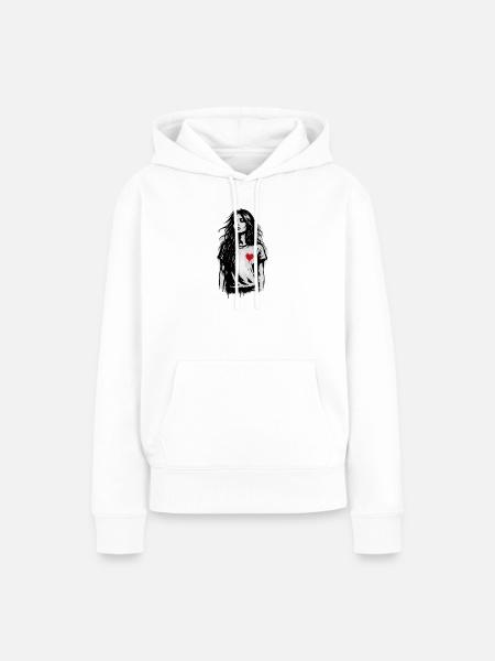 Bubble Groove mit Kopfhörern - Frauen Premium Bio Hoodie - Weiß