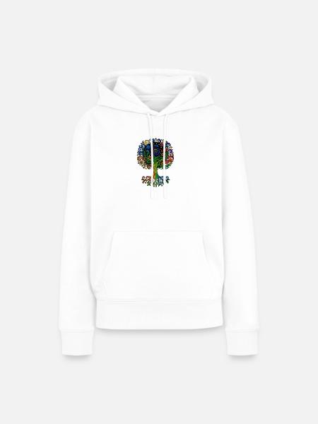 Baum des Universums - Frauen Premium Bio Hoodie - Weiß