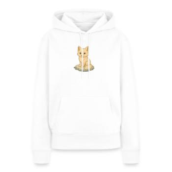 Arctique nordique - Renard arctique - Sweat à capuche Premium bio Femme - blanc - Devant - Julia (174cm)