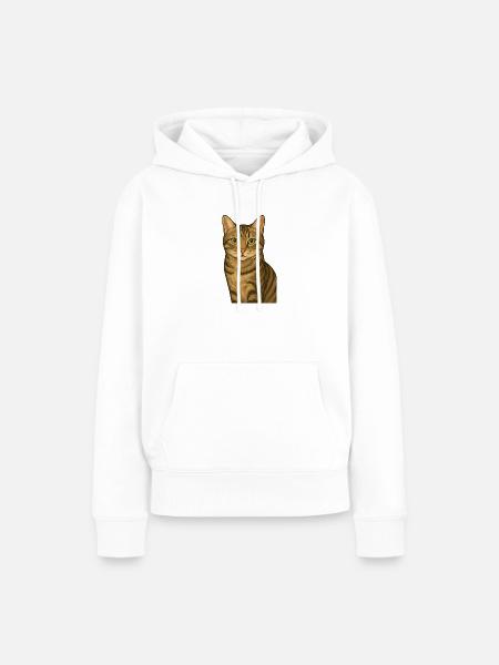 Stolze Tigerkatze - Frauen Premium Bio Hoodie - Weiß