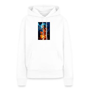 Loup chaman humanoïde - Sweat à capuche Premium bio Femme - blanc - Devant - Julia (174cm)