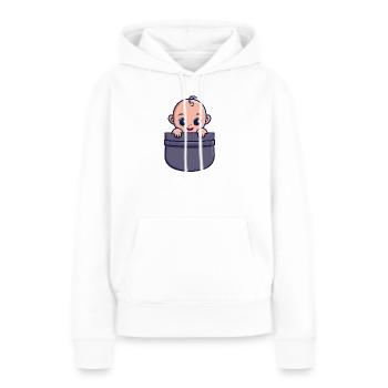 Pocket Baby Pocket Baby süßes und lustiges Geschenk - Frauen Premium Bio Hoodie - Weiß - Vorne - Julia (174cm)