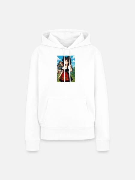 Elsässer Mädchen in elsässischer Tracht - Frauen Premium Bio Hoodie - Weiß