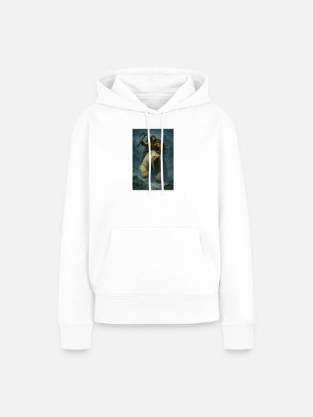 Wikingerkrieger auf Eisbär – Fa-Illustration - Frauen Premium Bio Hoodie - Weiß