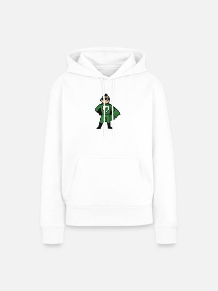 Öko Superheld im Grünumhang - Frauen Premium Bio Hoodie - Weiß