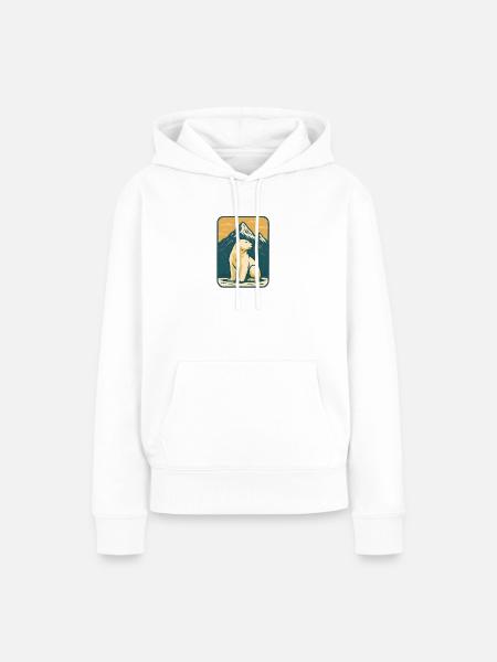 Polar Bär vor Berglandschaft - Frauen Premium Bio Hoodie - Weiß