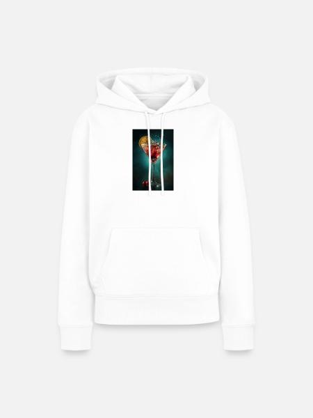 Purpurroter Kirsch-Martini-Spritzer - Frauen Premium Bio Hoodie - Weiß