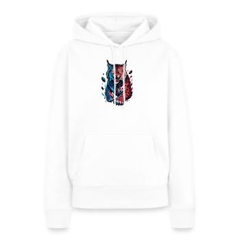 Luchs im Angriff - Frauen Premium Bio Hoodie - Weiß - Vorne - Julia (174cm)