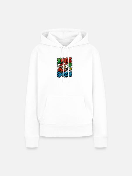 Xmas Smash Santa Padel - Frauen Premium Bio Hoodie - Weiß