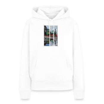 Reflexion der Dampflokomotive - Frauen Premium Bio Hoodie - Weiß - Vorne - Julia (174cm)