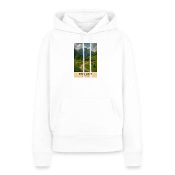 Eng Alm Alpenidylle - Frauen Premium Bio Hoodie - Weiß - Vorne - Julia (174cm)