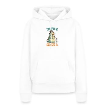 Schmelzender Schneemann I'm fine - Frauen Premium Bio Hoodie - Weiß - Vorne - Julia (174cm)