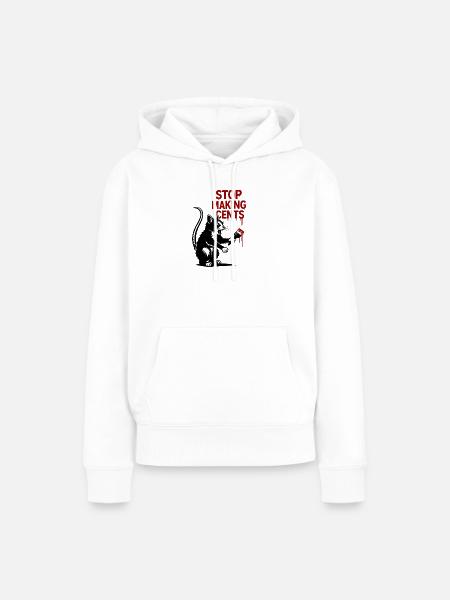 Stop Making Cents Katzengraffiti - Frauen Premium Bio Hoodie - Weiß