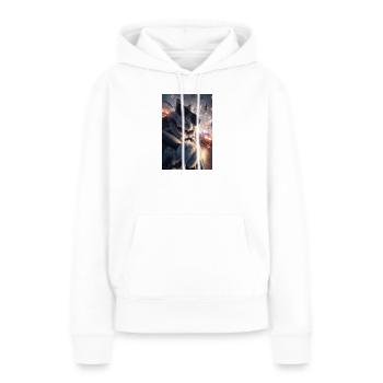 Poursuite en voiture du Lapin Rebelle - Sweat à capuche Premium bio Femme - blanc - Devant - Julia (174cm)