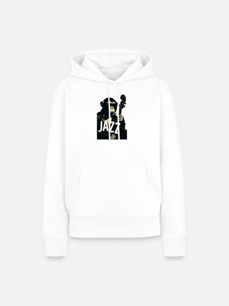 Jazz Monkey Noir Tee - Frauen Premium Bio Hoodie - Weiß