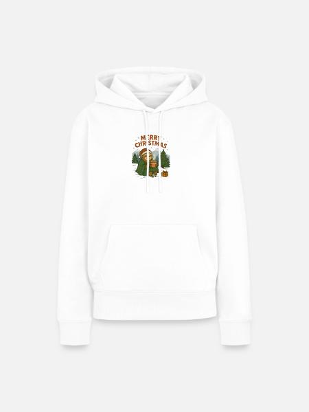 Weihnachtsfauli im Schnee - Frauen Premium Bio Hoodie - Weiß