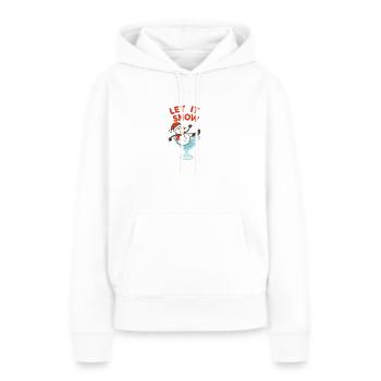 Conception de cocktail Bon Bonhomme de Neige Let It Snow - Sweat à capuche Premium bio Femme - blanc - Devant - Julia (174cm)