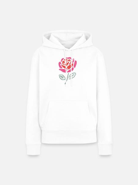 Wasserrose Farbexplosion - Frauen Premium Bio Hoodie - Weiß
