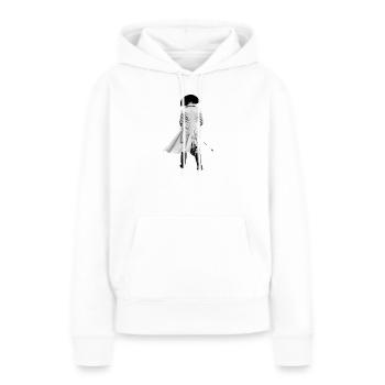 Olli - mon empereur - Sweat à capuche Premium bio Femme - blanc - Devant - Julia (174cm)