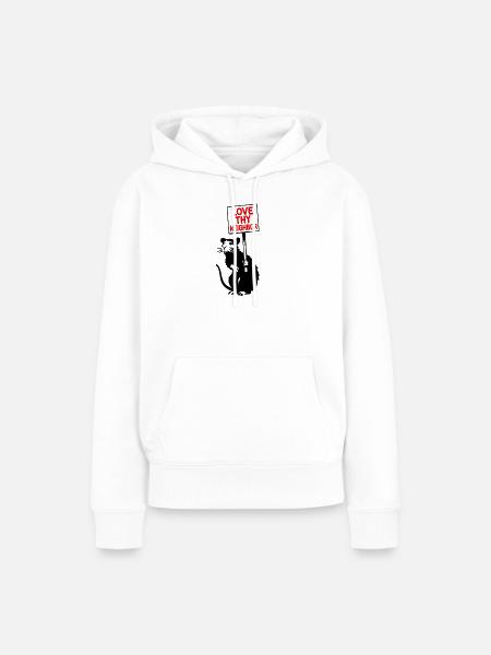 Liebe Deinen Nächsten Retro-Schrift - Frauen Premium Bio Hoodie - Weiß