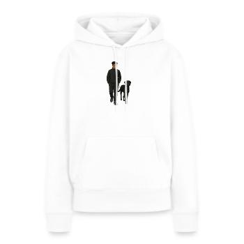 Matt - Sweat à capuche Premium bio Femme - blanc - Devant - Julia (174cm)