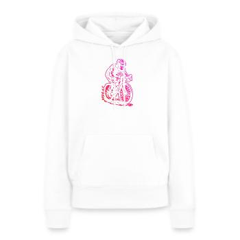 Super cadeau pour vélo de route - Sweat à capuche Premium bio Femme - blanc - Devant - Julia (174cm)