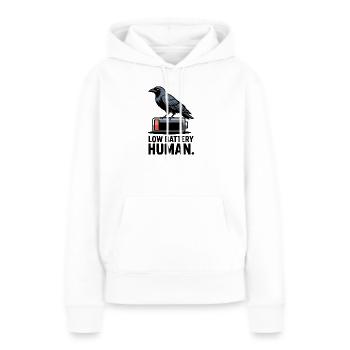 Raven über niedrige Batterie - Frauen Premium Bio Hoodie - Weiß - Vorne - Julia (174cm)