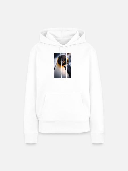 Pinguin Nahaufnahme mit Farbkontrast - Frauen Premium Bio Hoodie - Weiß