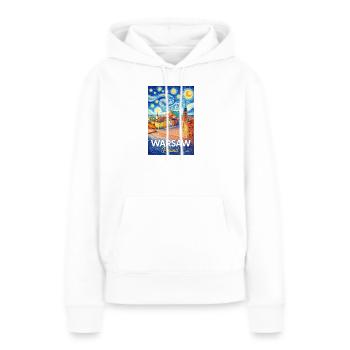 Varsovie, Pologne - Sweat à capuche Premium bio Femme - blanc - Devant - Julia (174cm)