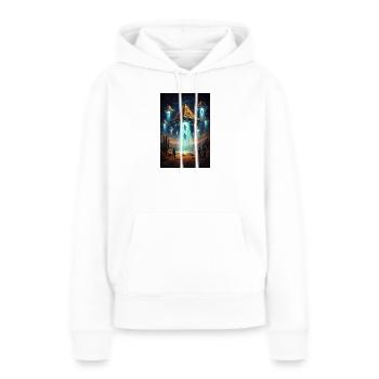 Alien UFO Pyramid Rocket - Frauen Premium Bio Hoodie - Weiß - Vorne - Julia (174cm)