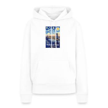 Le pont de Manhattan dans le style tourbillon d’étoiles - Sweat à capuche Premium bio Femme - blanc - Devant - Julia (174cm)