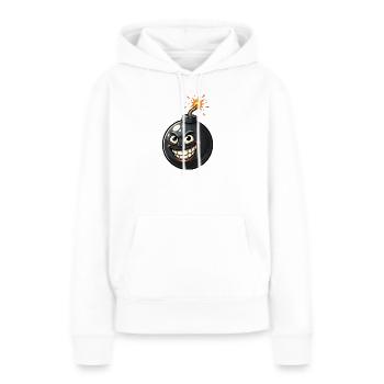 Witzbombenkarikatur mit Grinsen - Frauen Premium Bio Hoodie - Weiß - Vorne - Julia (174cm)