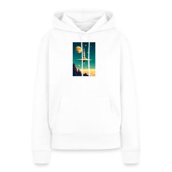 Städte beginnen über die Zukunft der Wolken zu schweben - Frauen Premium Bio Hoodie - Weiß - Vorne - Julia (174cm)