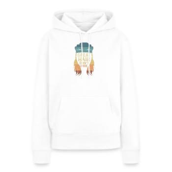 Coupe mullet coupe mulet - Sweat à capuche Premium bio Femme - blanc - Devant - Julia (174cm)