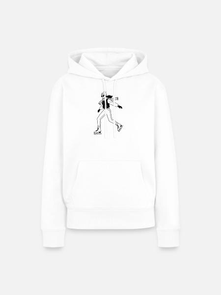 Schlittschuh - Frauen Premium Bio Hoodie - Weiß