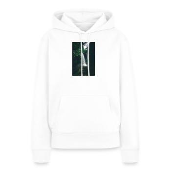 Kaskade im grünen Dschungel - Frauen Premium Bio Hoodie - Weiß - Vorne - Julia (174cm)