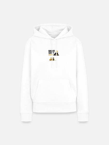 Nachtschicht Energy City Gabelstapler - Frauen Premium Bio Hoodie - Weiß