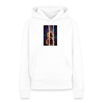 Inferno-Geige im Kosmos - Frauen Premium Bio Hoodie - Weiß - Vorne - Julia (174cm)