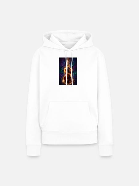 Inferno-Geige im Kosmos - Frauen Premium Bio Hoodie - Weiß