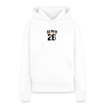 Alman 26  - Frauen Premium Bio Hoodie - Weiß - Vorne - Julia (174cm)