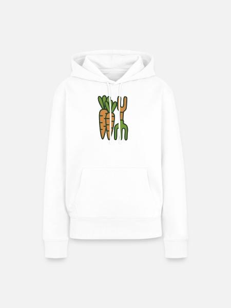 Karotten Mistgabel Grafik - Frauen Premium Bio Hoodie - Weiß