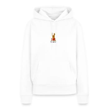 Kangourou avec une poche rouge - Sweat à capuche Premium bio Femme - blanc - Devant - Julia (174cm)