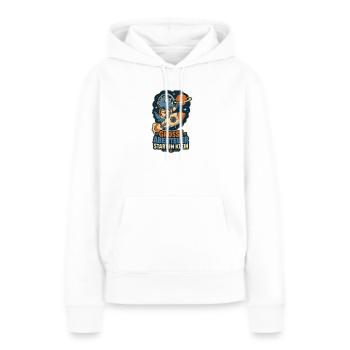 Dino Astronaut – Große Abenteuer starten klein - Frauen Premium Bio Hoodie - Weiß - Vorne - Julia (174cm)