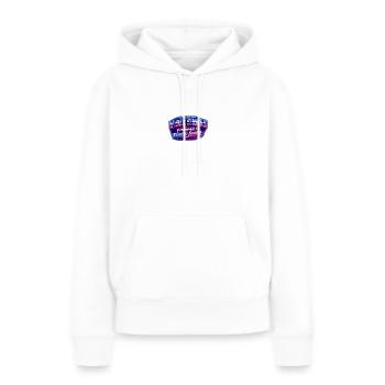 C'est pas aux vieux singes qu'on apprend... - Sweat à capuche Premium bio Femme - blanc - Devant - Julia (174cm)