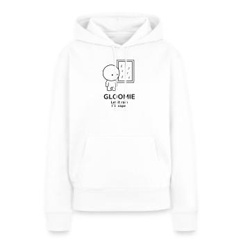 Gloomie – Let It Rain | Cozy Rainy Day Mood - Frauen Premium Bio Hoodie - Weiß - Vorne - Julia (174cm)
